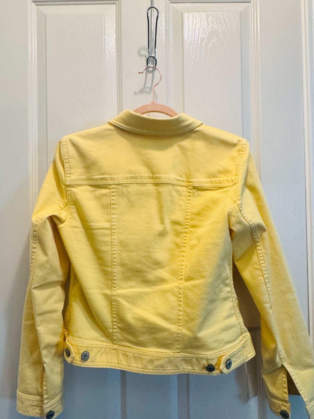 Talbots Yellow Ruffle-Front Denim Jacket - Picture 4 of 5